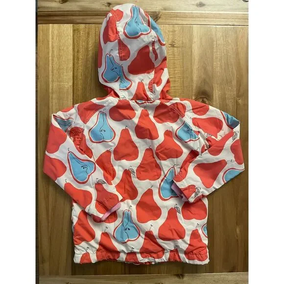 Mini Boden Hooded Rain Jacket Pear Print Size 7-8 Multicolor - Picture 4 of 6